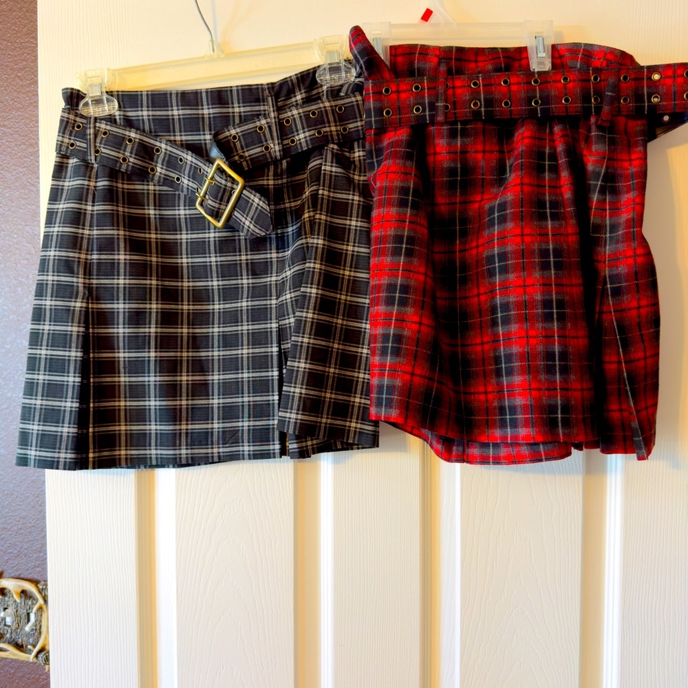 2 plaid skirts